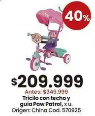 Coto Paw patrol - triciclo con techo y guía oferta