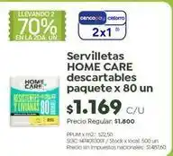 Jumbo Servilletas descartables paquete x 80 un oferta