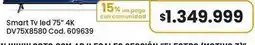 Coto Smart tv led 75 4k dv75x8580 cod. 609639 oferta