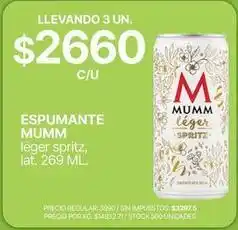 Supermercados Vea Mumm - espumante léger spritz oferta