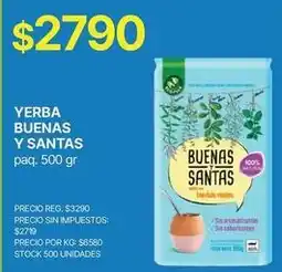 Supermercados Vea Buenas y santas - yerba buenas y santas oferta