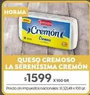 Jumbo La serenísima - queso cremoso cremón oferta