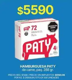 Supermercados Vea Paty - hamburguesa oferta