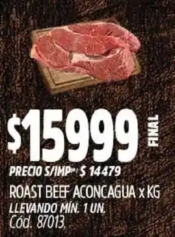 Supermercados Yaguar Roast beef aconcagua oferta