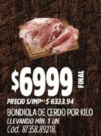 Bondiola de cerdo por kilo