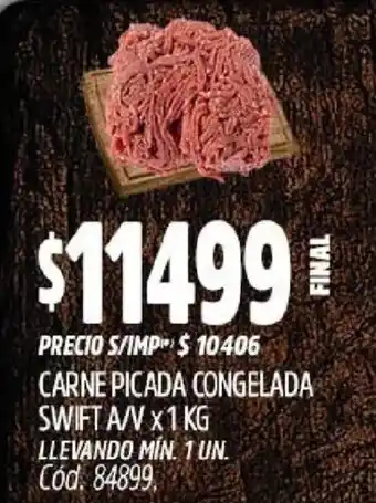 Carne picada congelada swift a/v