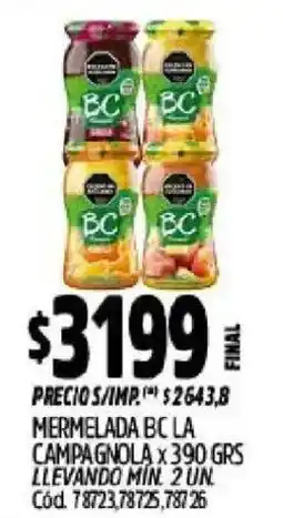 Supermercados Yaguar Mermelada bc la campagnola oferta
