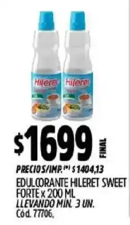 Supermercados Yaguar Hilere edulcorante hileret sweet forte oferta
