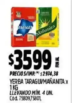 Supermercados Yaguar Taragui yerba taragui/mañanaita oferta