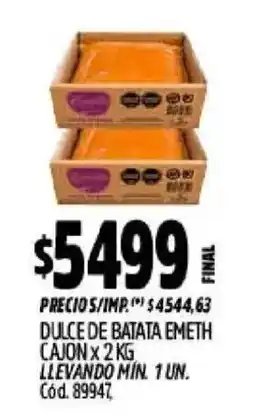 Supermercados Yaguar Dulce de batata emeth oferta