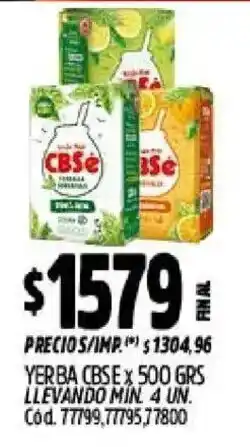 Supermercados Yaguar Cbse yerba mate oferta