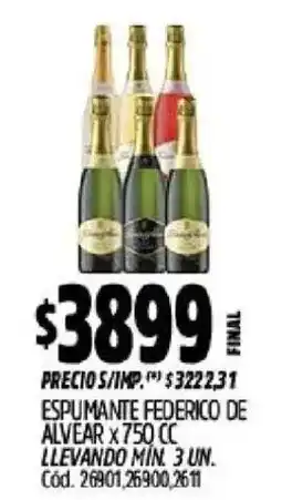 Supermercados Yaguar Espumante federico de alvear x 750 cc oferta