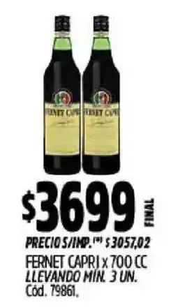 Supermercados Yaguar Fernet caprix 700 cc oferta