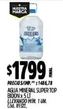 Supermercados Yaguar Top agua mineral super top oferta