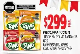Supermercados Yaguar Tang jugos en polvo oferta
