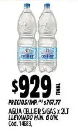 Supermercados Yaguar Cellier agua s/gas oferta