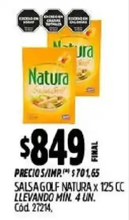 Supermercados Yaguar Natura salsa golf oferta