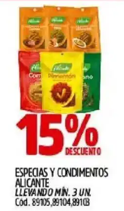 Supermercados Yaguar Felicidad especias y condimentos oferta