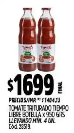 Supermercados Yaguar Tomate triturado tiempo libre oferta