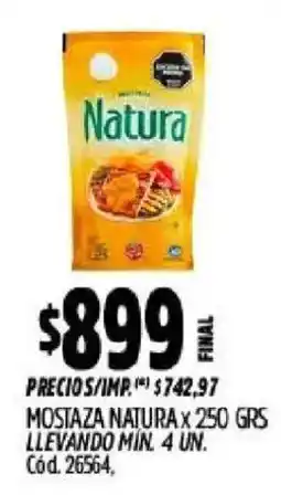 Supermercados Yaguar Natura mostaza oferta