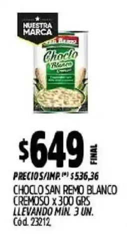 Supermercados Yaguar San remo chocho blanco cremoso oferta