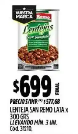 Supermercados Yaguar Remo lentejas secas remojadas oferta