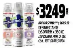Supermercados Yaguar Lysoform desinfectante oferta