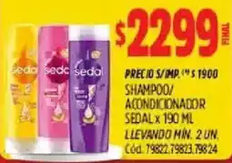 Supermercados Yaguar Sedal shampoo acondicionador oferta