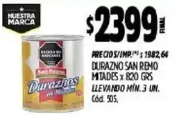 Supermercados Yaguar San Remo duraznos en miel oferta
