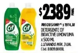 Supermercados Yaguar Cif detergente of bioactive limon/lima oferta