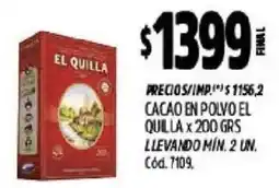 Supermercados Yaguar El quilla cacao en polvo oferta