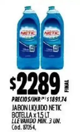 Supermercados Yaguar Netic jabon liquido oferta