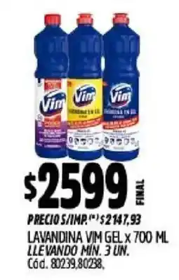 Supermercados Yaguar Vim lavandina gel oferta