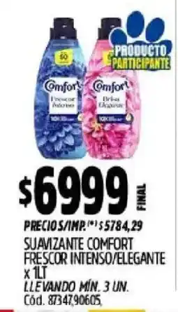Supermercados Yaguar Comfort suavizante frescor intenso/elegante oferta