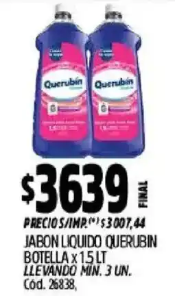 Supermercados Yaguar Querubin jabon liquido oferta
