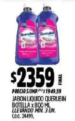 Supermercados Yaguar Querubin jabon liquido oferta