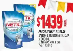 Supermercados Yaguar Netic jabon liquido d/p oferta