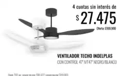 Super MAMI Indelplas ventilador techo con control 47" ivt47" negro/blanco oferta