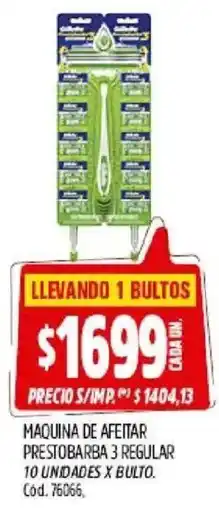 Supermercados Yaguar Colgate maquina de afeitar prestobarba 3 regular oferta