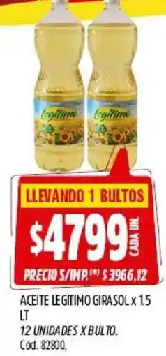 Supermercados Yaguar Legitimo aceite girasol oferta