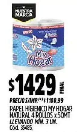 Supermercados Yaguar My hogar papel higienico natural oferta