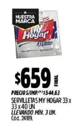 Supermercados Yaguar My hogar servilletas oferta