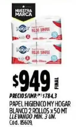 Supermercados Yaguar Hogar papel higienico my hogar blanco oferta