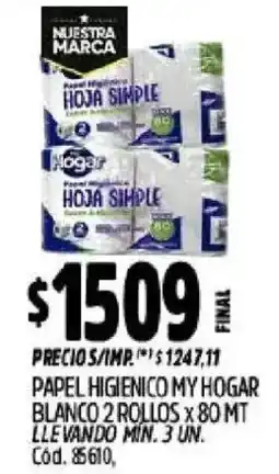 Supermercados Yaguar Hogar papel higienico my hogar blanco oferta