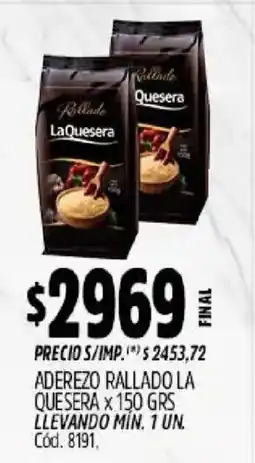 Supermercados Yaguar La quesera aderezo rallado oferta