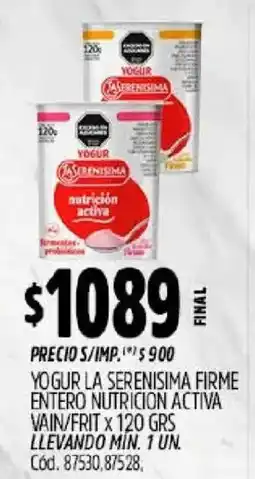 Supermercados Yaguar La serenisima yogur firme entero nutricion activa oferta