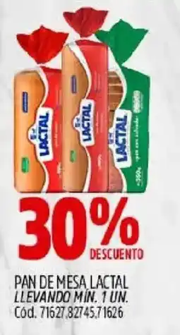 Supermercados Yaguar Lactal pan de mesa oferta