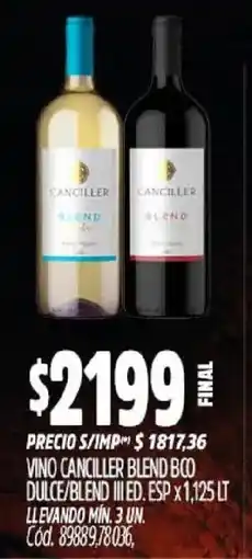 Supermercados Yaguar Canciller vino blend bco dulce/blend iii ed. esp oferta