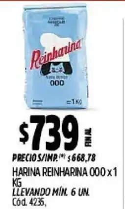Supermercados Yaguar Reinharina harina de trigo 000 oferta