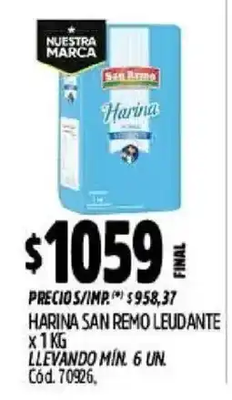 Supermercados Yaguar San remo harina oferta